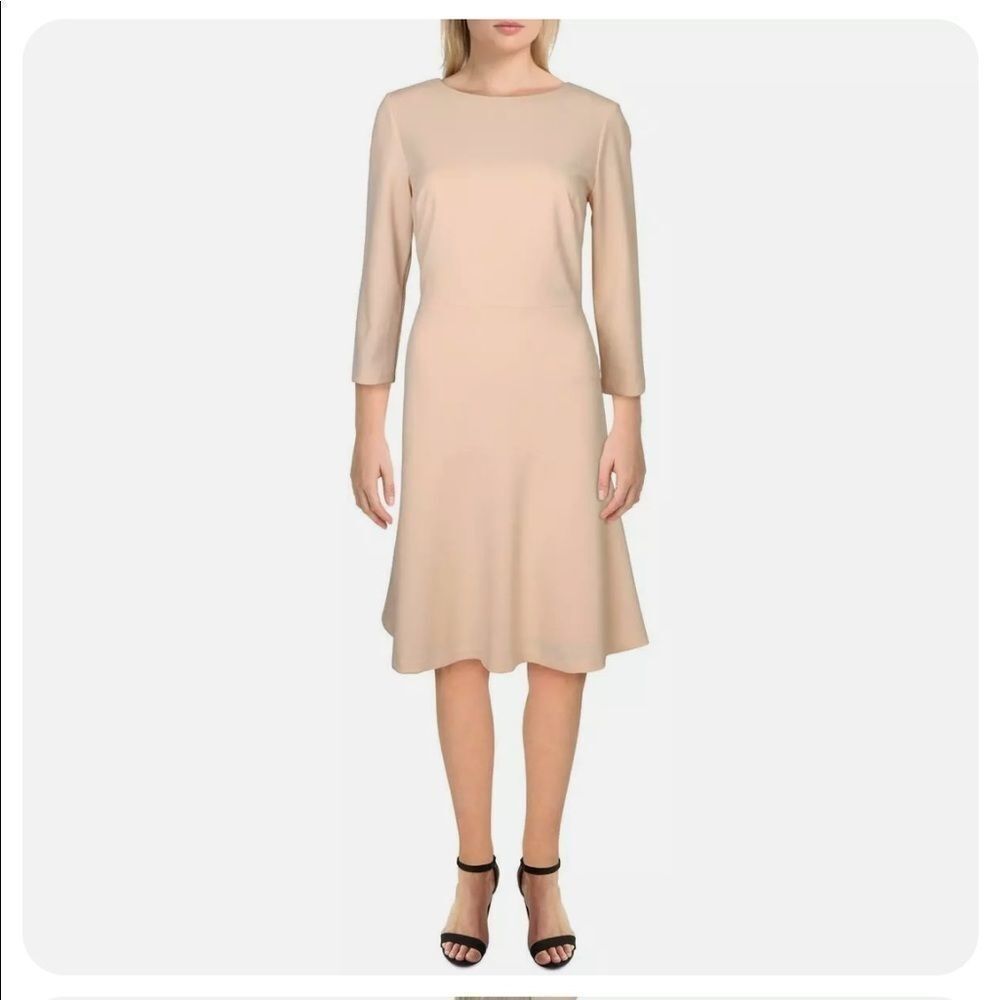 Lauren Ralph Lauren Beige Midi Dress